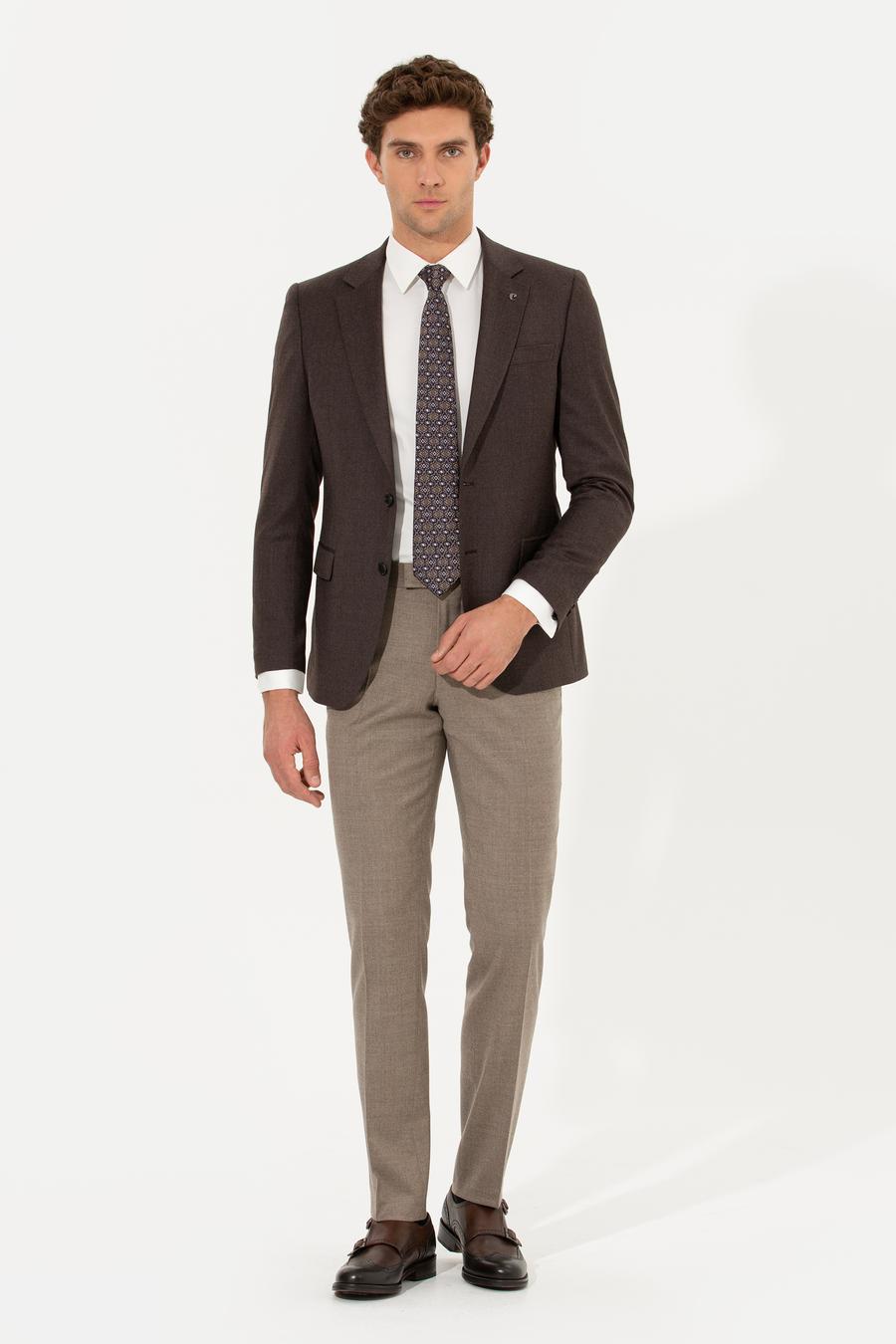 Kahverengi Slim Fit Ceket - 50258858080