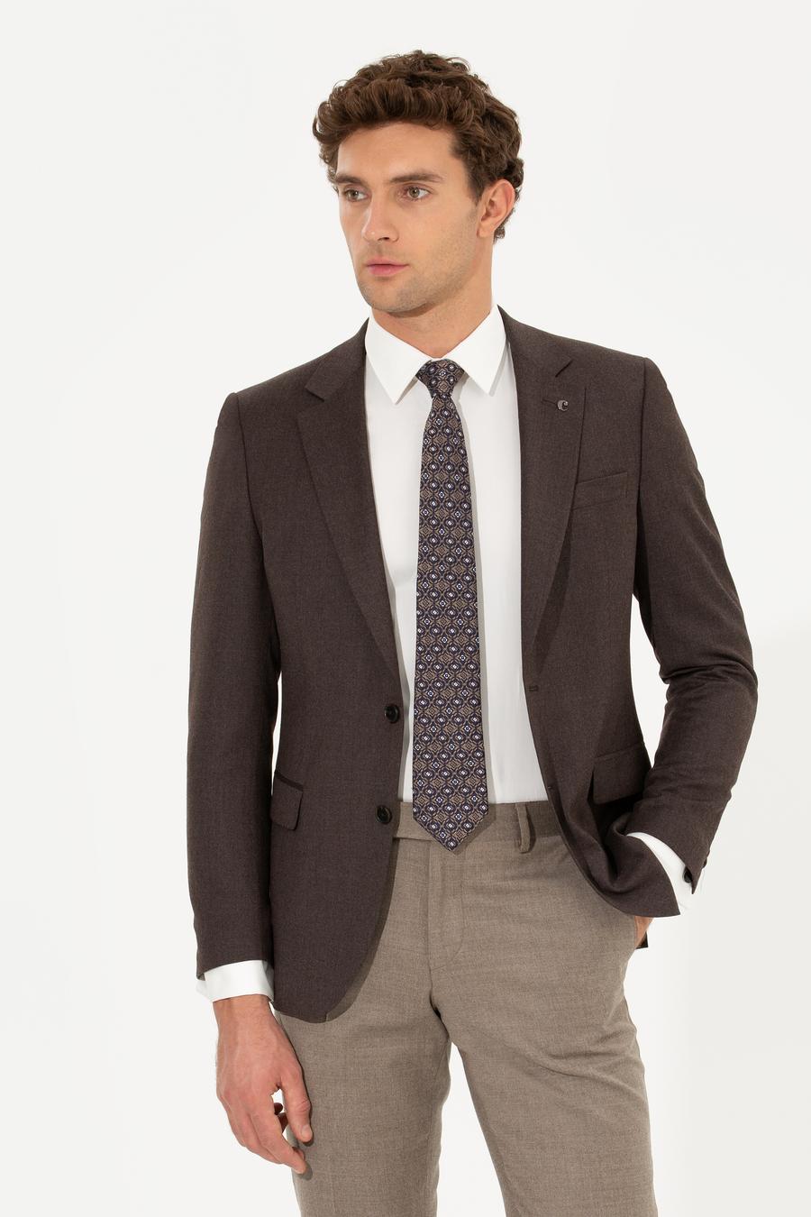 Kahverengi Slim Fit Ceket - 50258858080