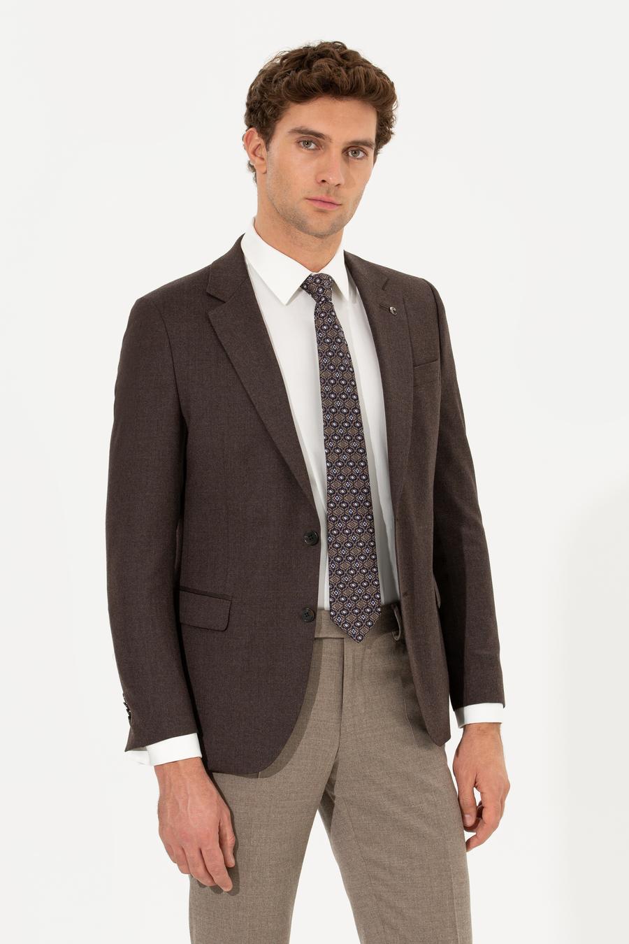 Kahverengi Slim Fit Ceket - 50258858080