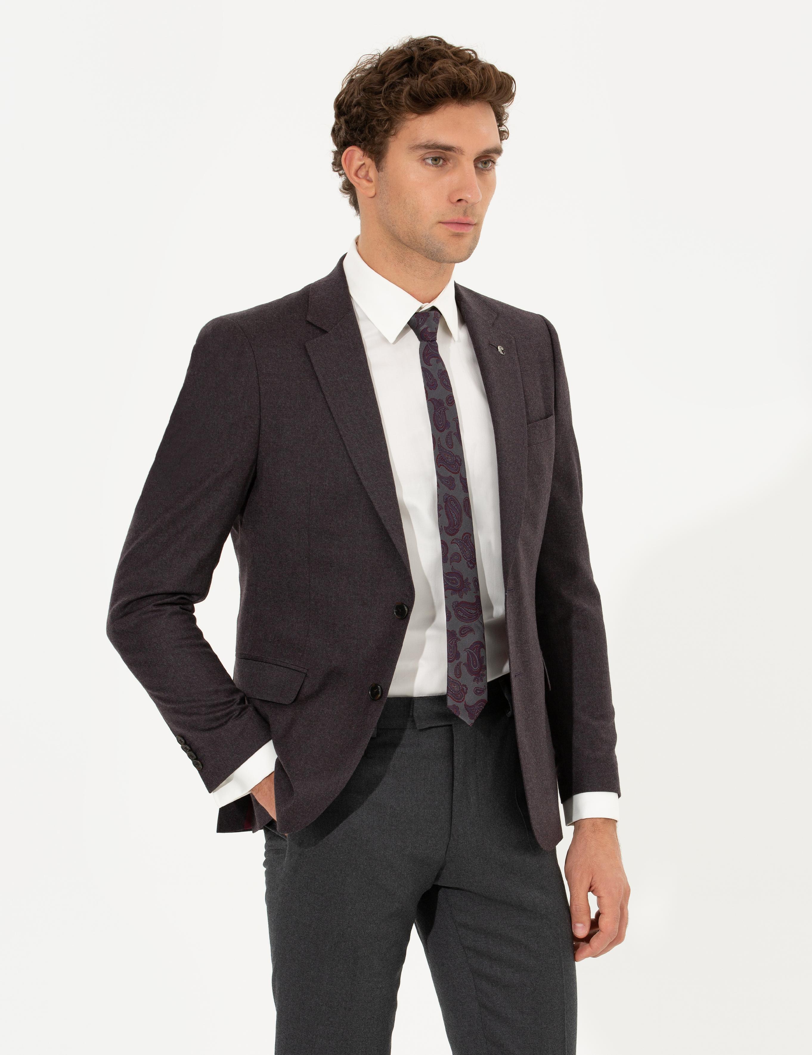 Bordo Slim Fit Ceket - 50258858308