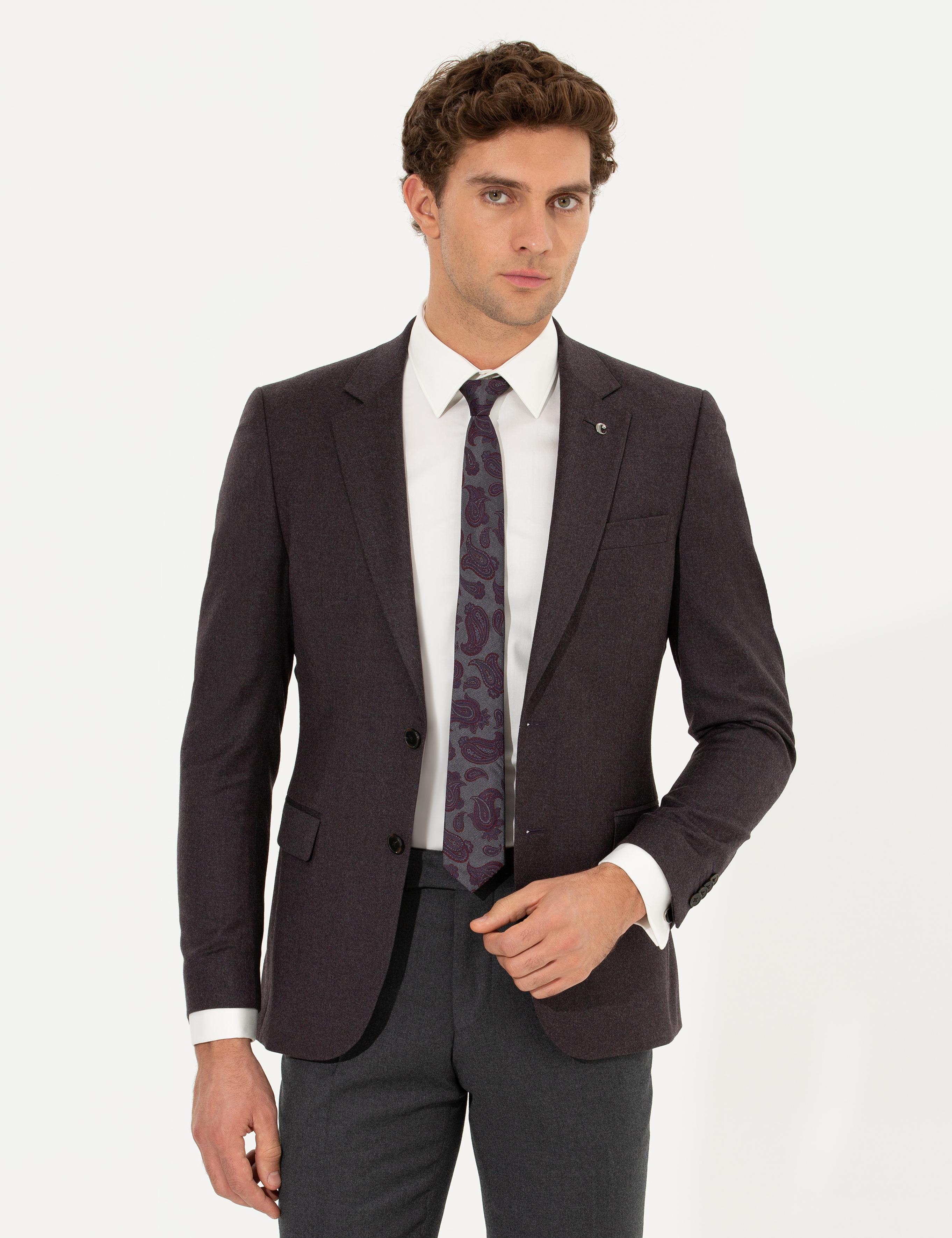 Bordo Slim Fit Ceket - 50258858308