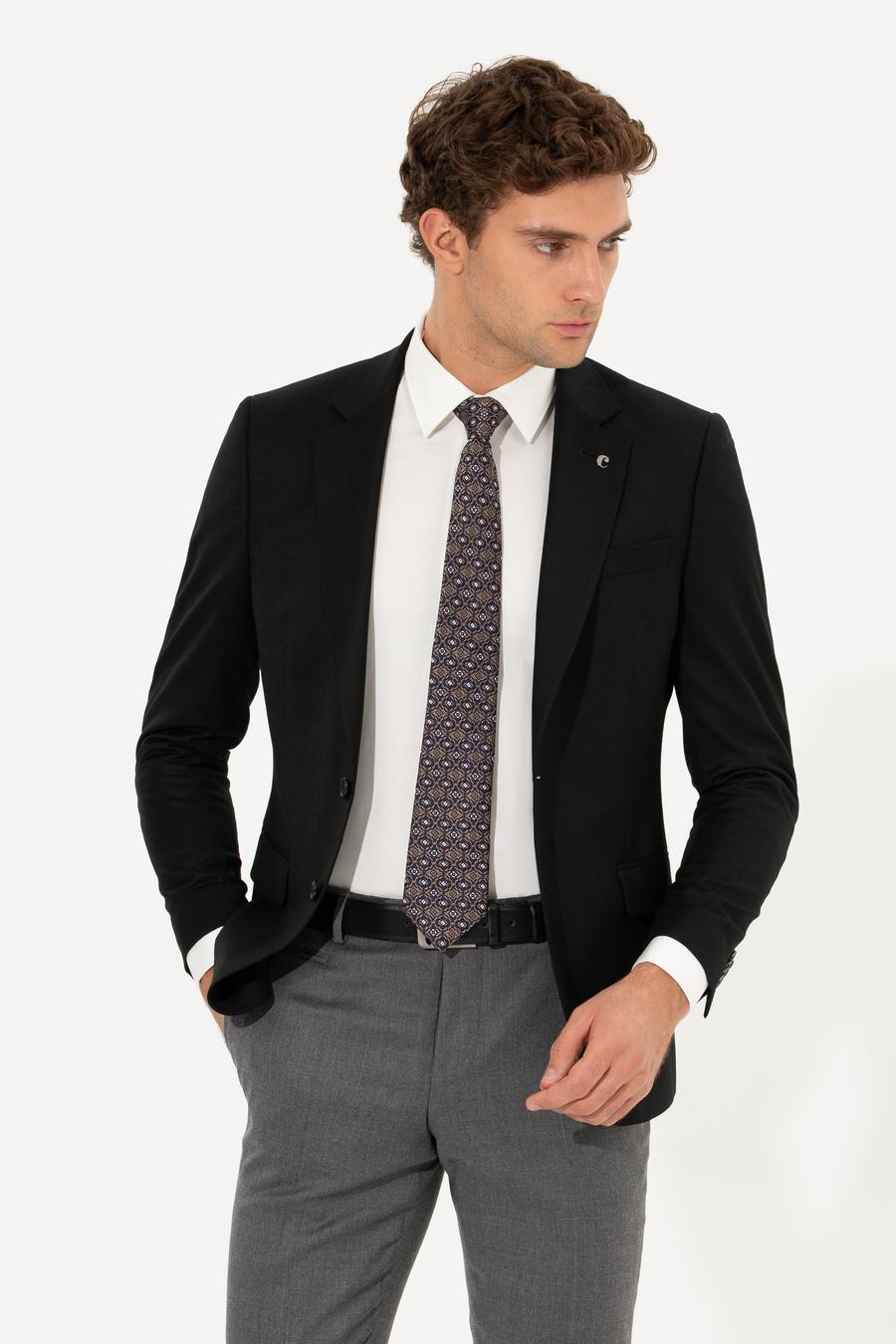 Siyah Slim Fit Ceket - 50258858044