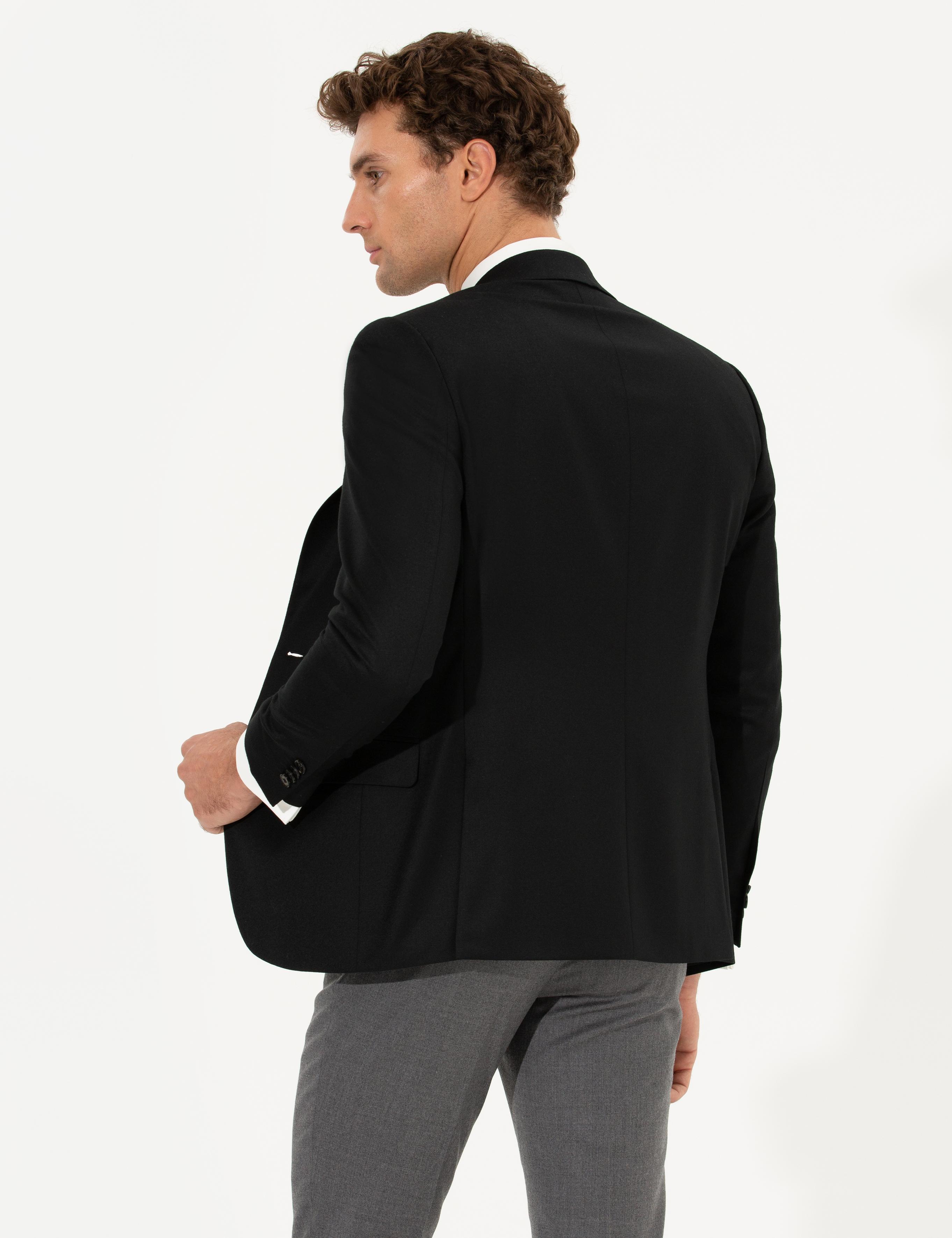 Siyah Slim Fit Ceket - 50258858044