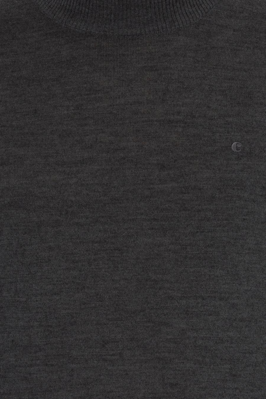 Antrasit Melanj Slim Fit Yarım Balıkçı Basic Triko Kazak - 50211256062