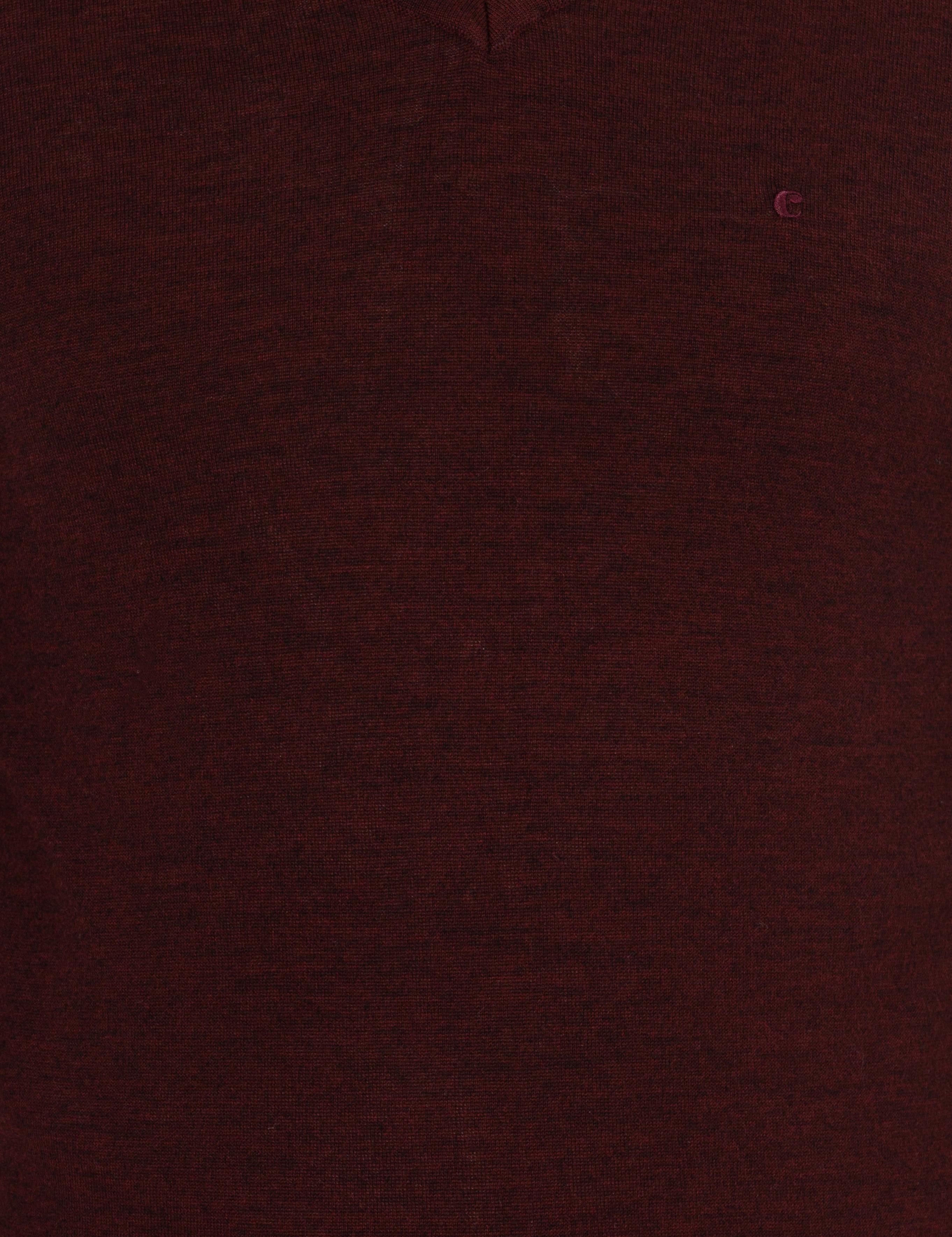 Bordo Slim Fit V Yaka Basic Triko Kazak - 50211259015