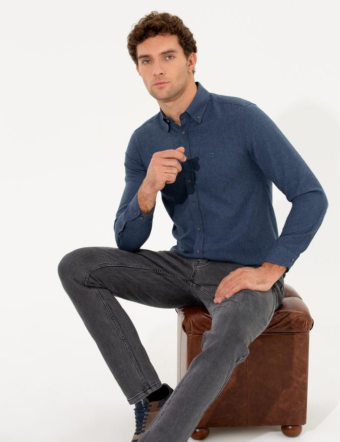 Saks Slim Fit Uzun Kollu Gömlek