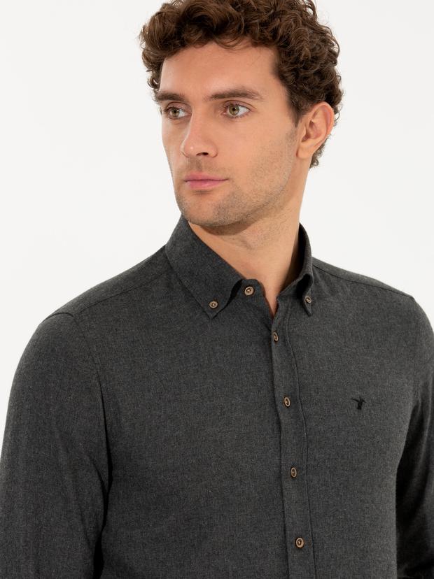 Siyah Slim Fit Uzun Kollu Gömlek