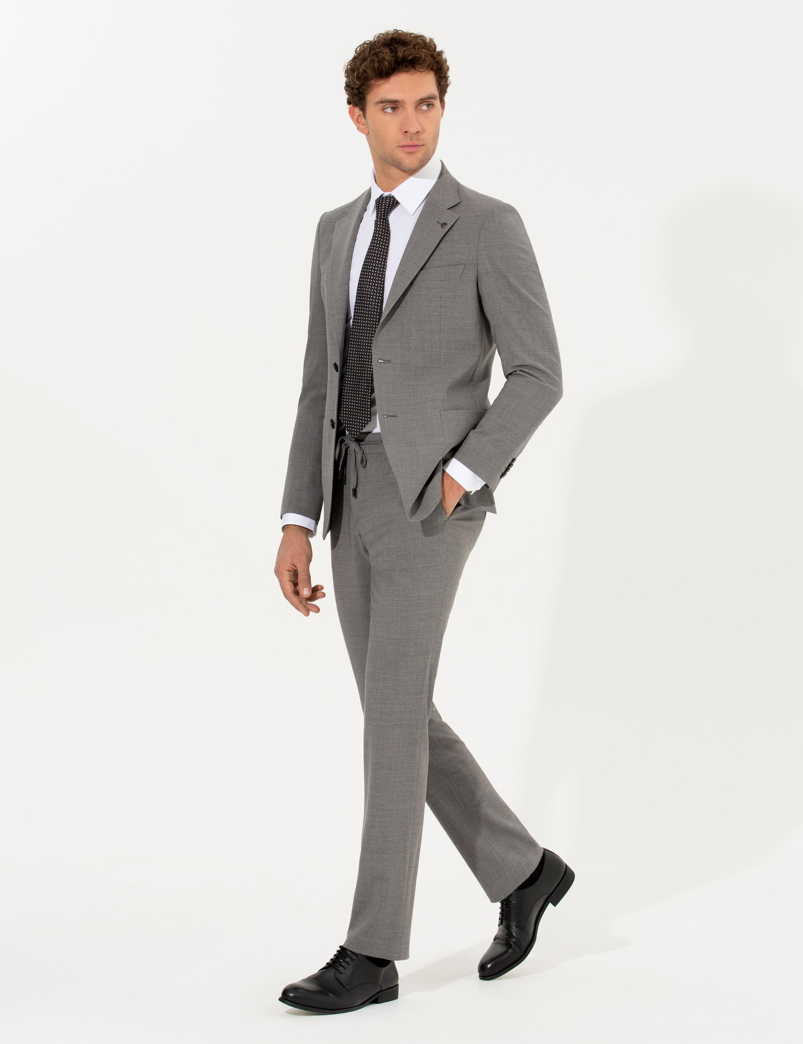 Gri Slim Fit Takım Elbise - 50255888038