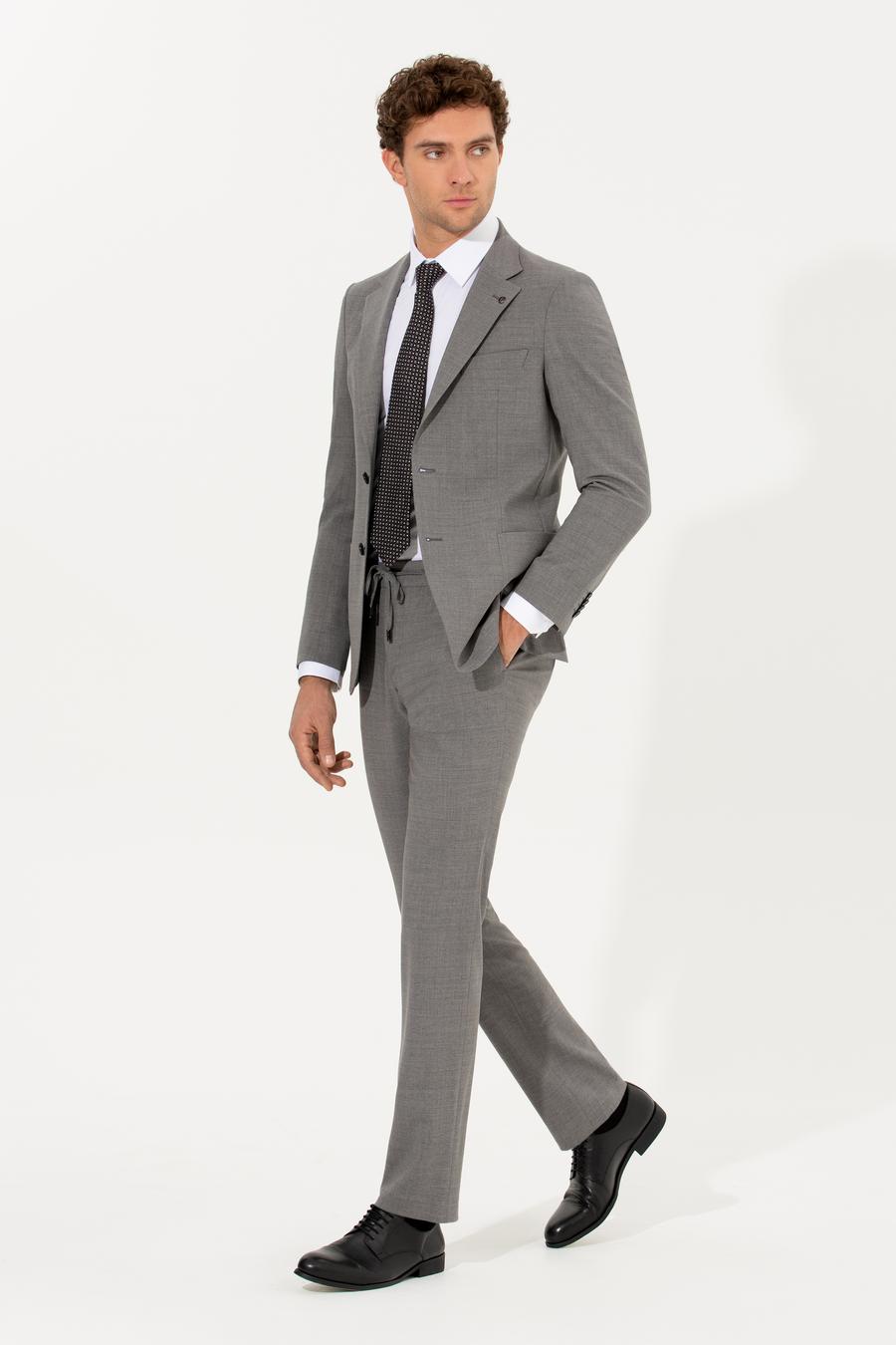 Gri Slim Fit Takım Elbise - 50255888038