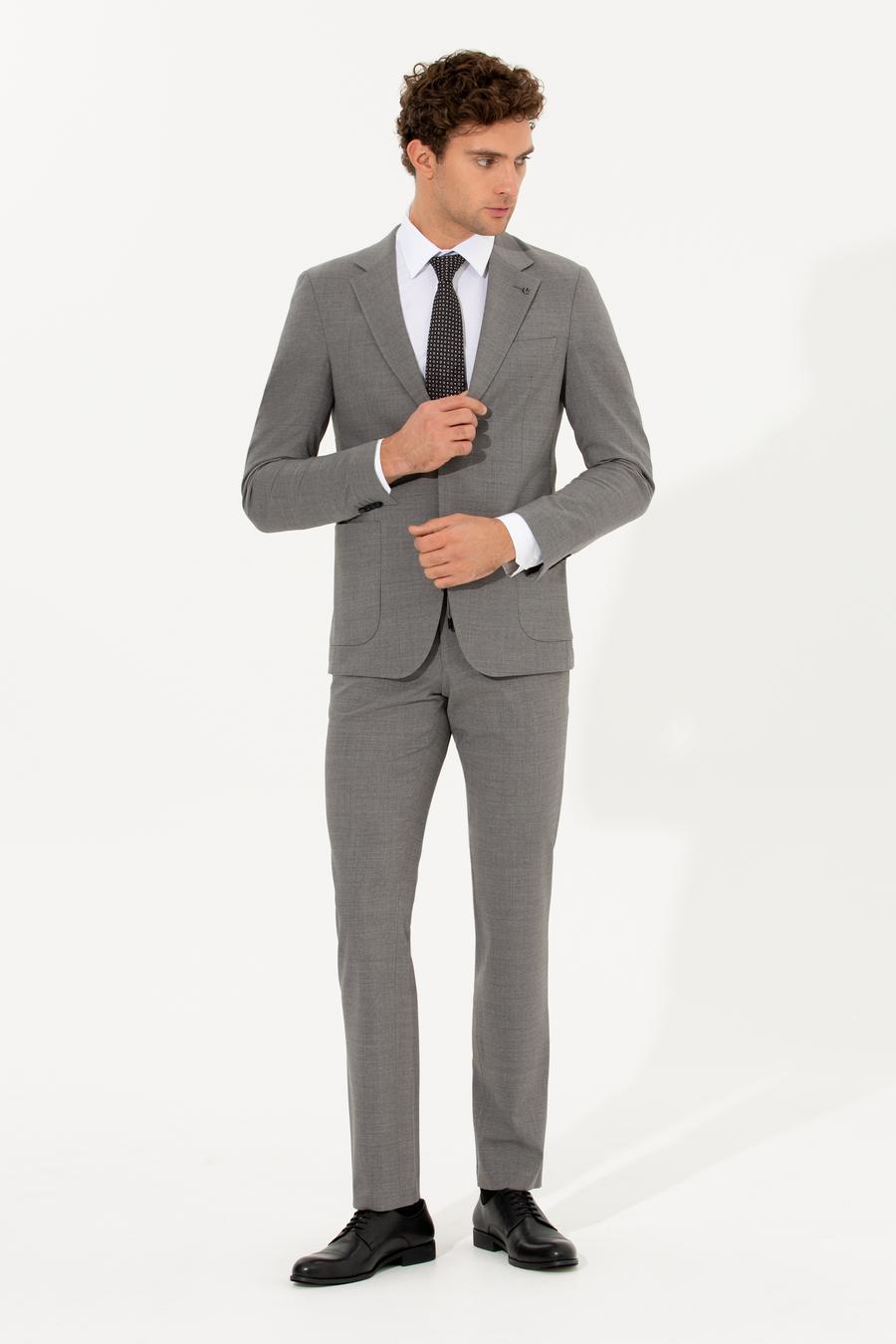 Gri Slim Fit Takım Elbise - 50255888038