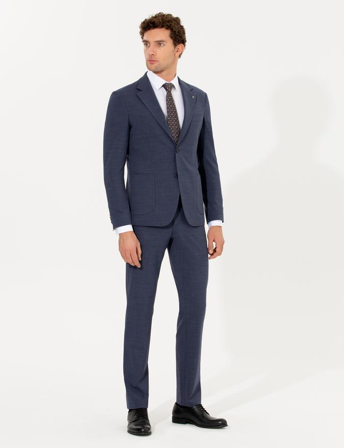 Açık Lacivert Slim Fit Takım Elbise