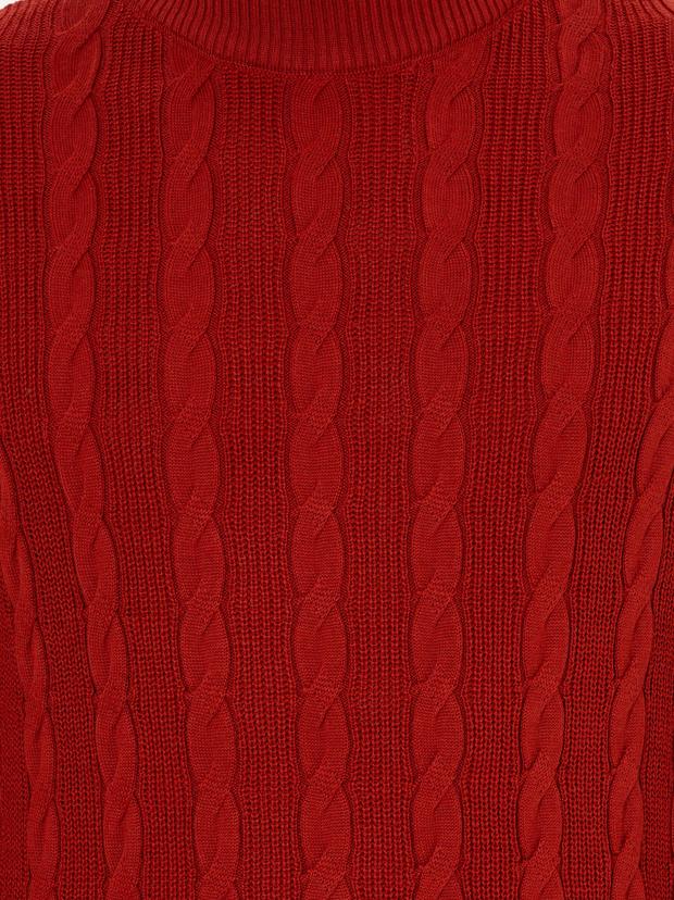 Kiremit Slim Fit Yarım Balıkçı Triko Kazak