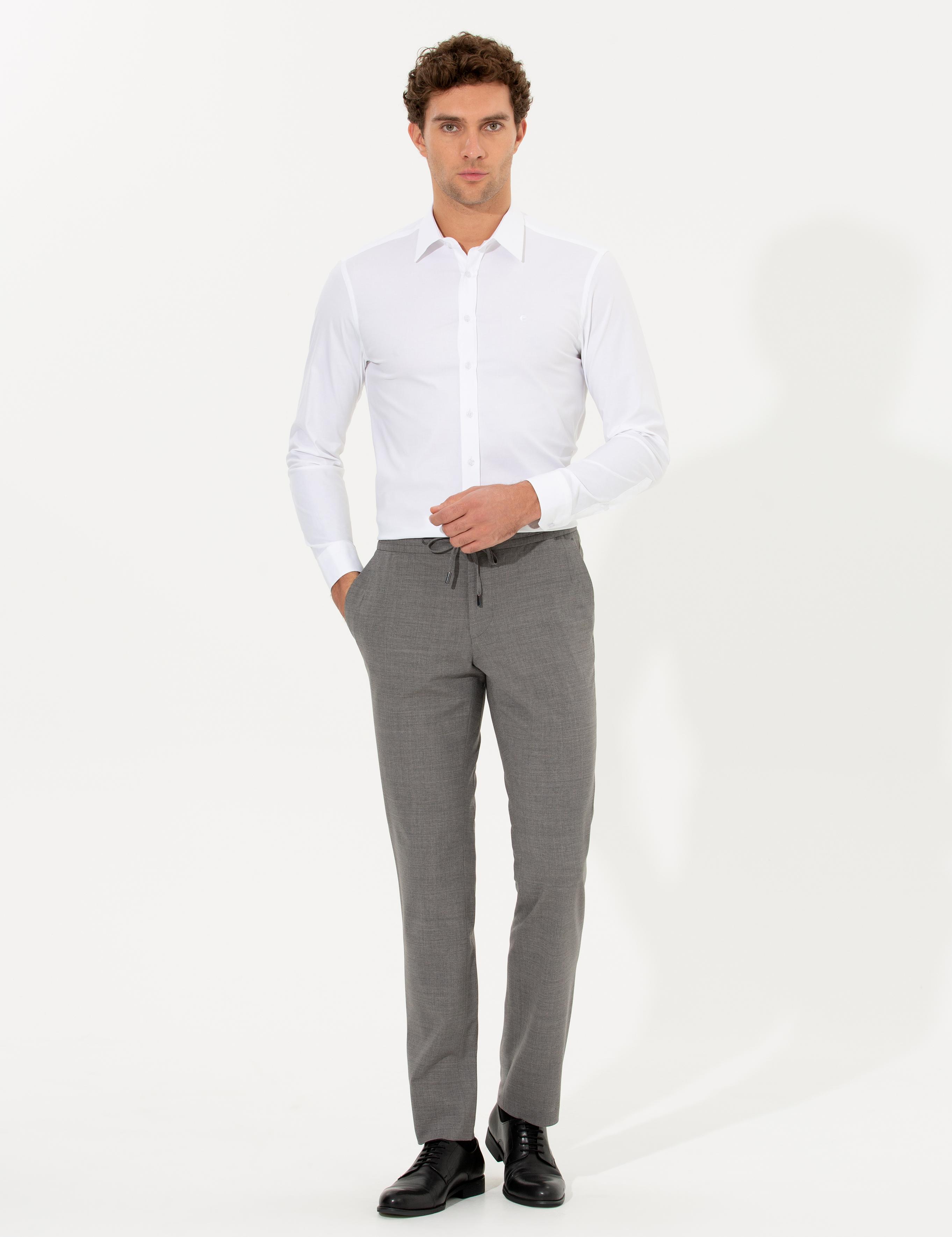 Beyaz Slim Fit Uzun Kollu Basic Gömlek - 50268506006