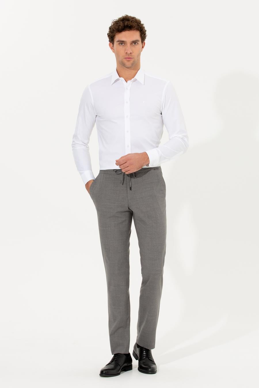 Beyaz Slim Fit Uzun Kollu Basic Gömlek - 50268506006