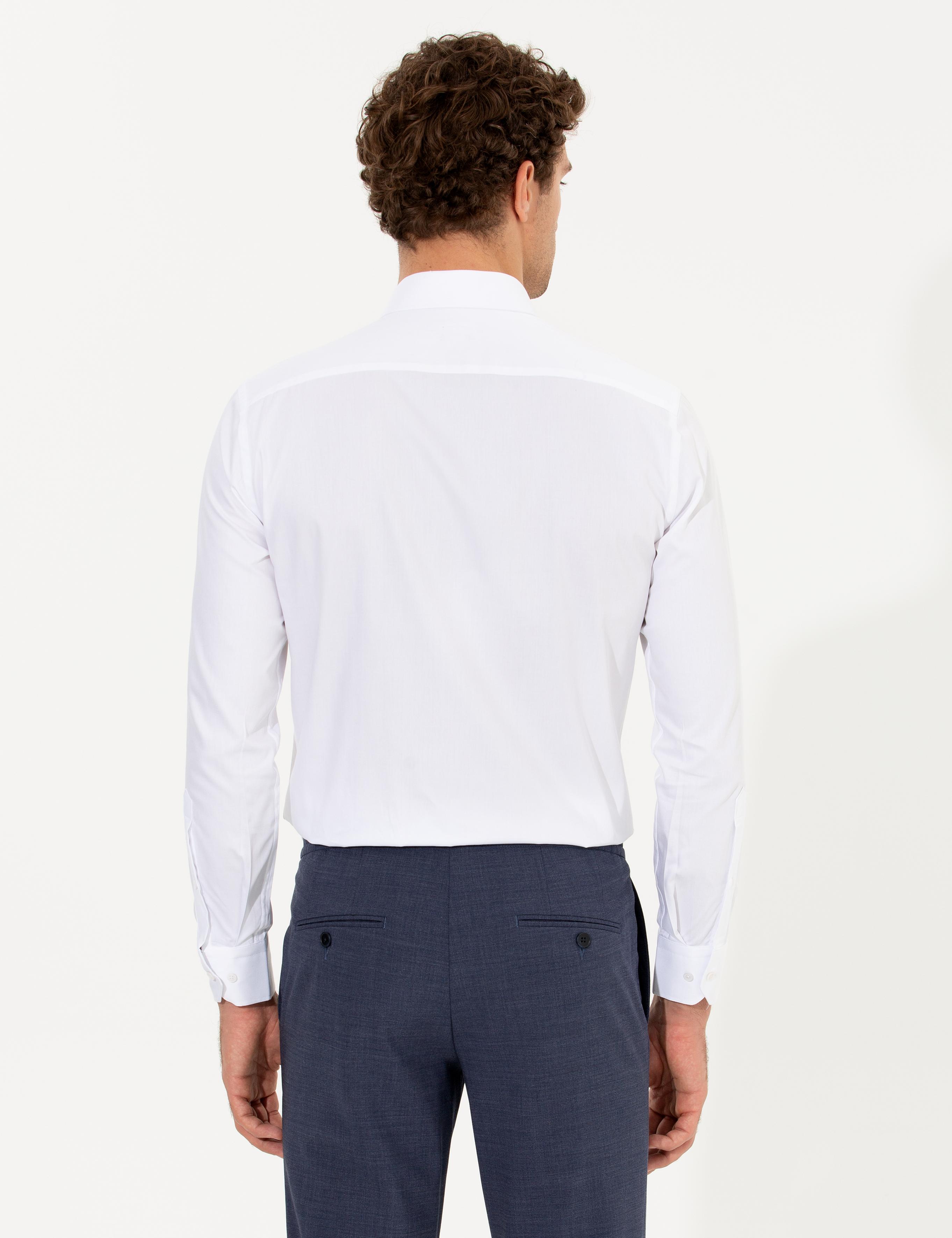 Beyaz Slim Fit Uzun Kollu Basic Gömlek - 50268497010