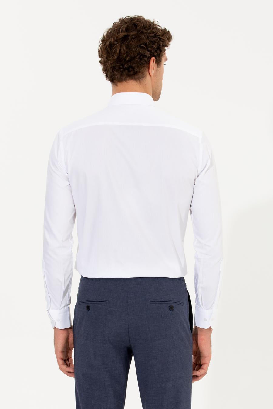 Beyaz Slim Fit Uzun Kollu Basic Gömlek - 50268497010