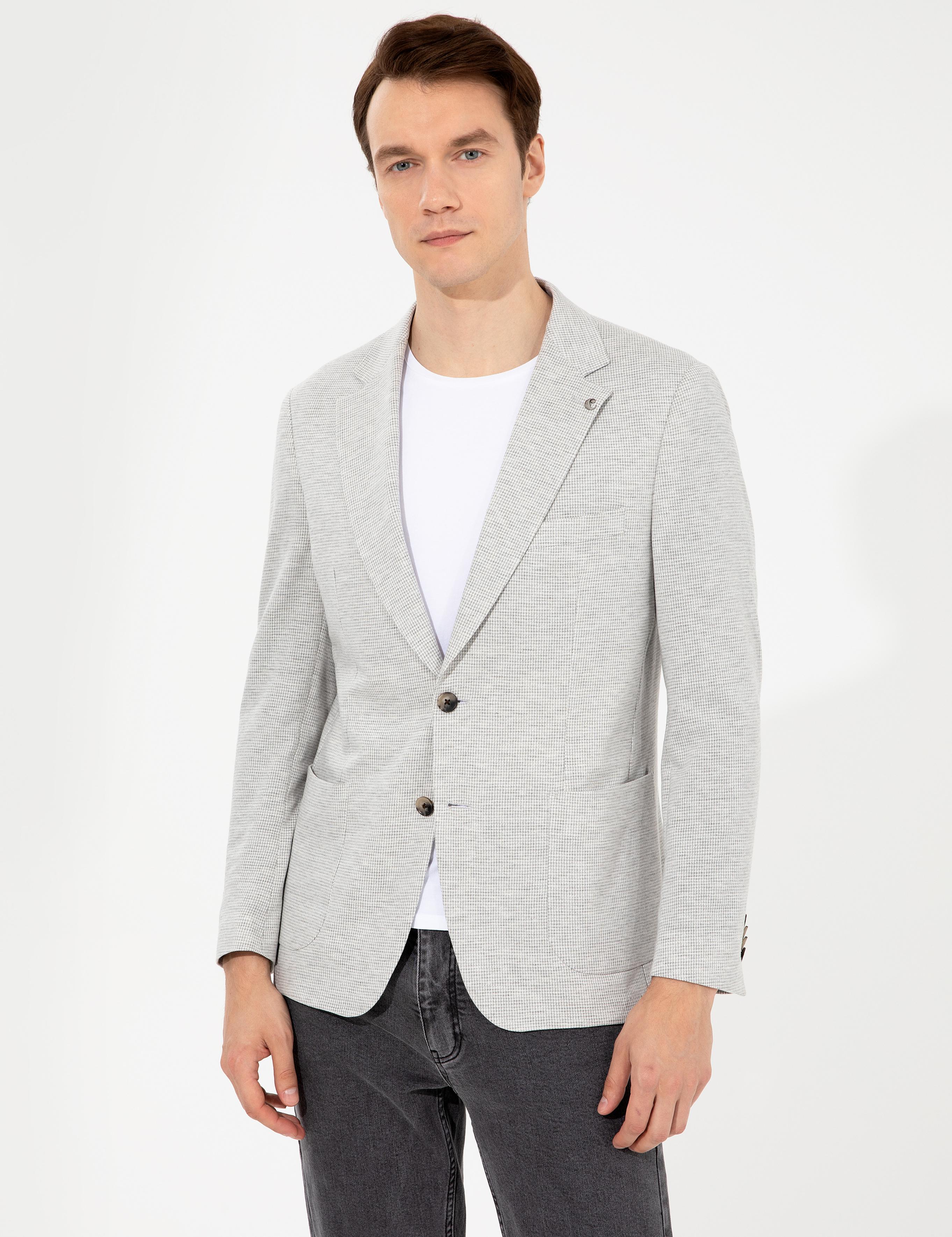 Gri Slim Fit Ceket - 50256790035