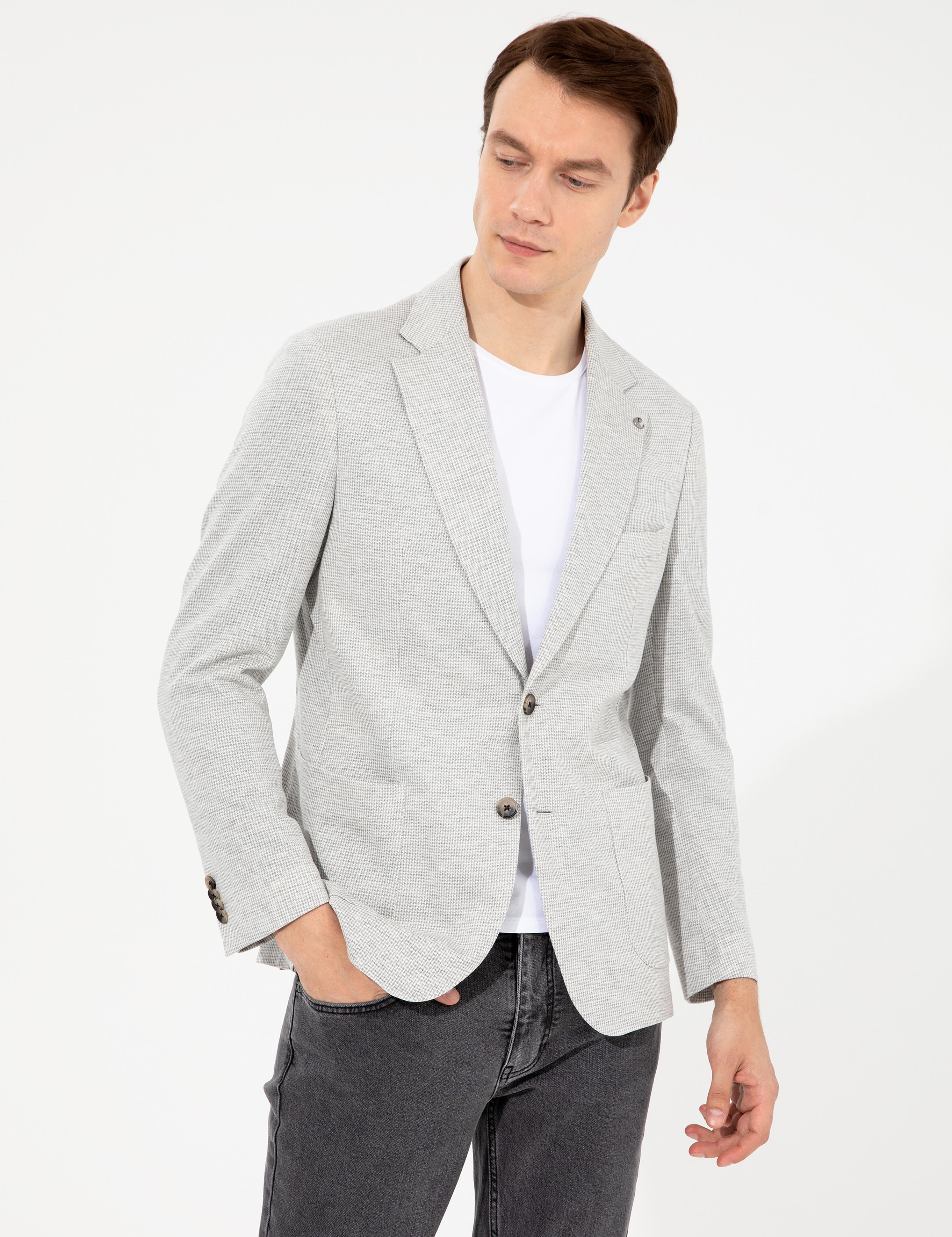 Gri Slim Fit Ceket - 50256790035