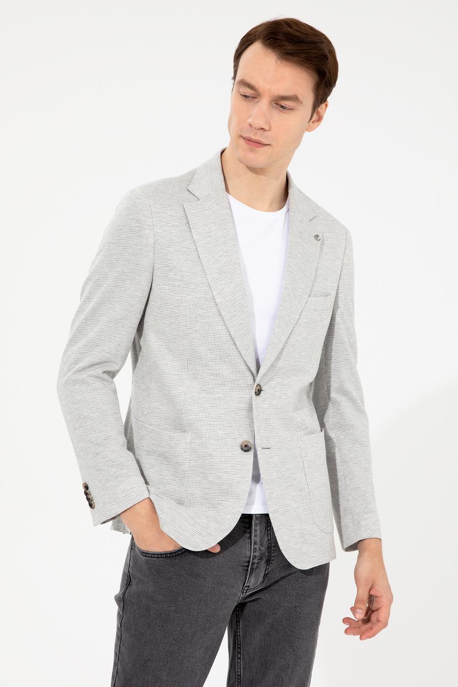 Gri Slim Fit Ceket - 50256790035