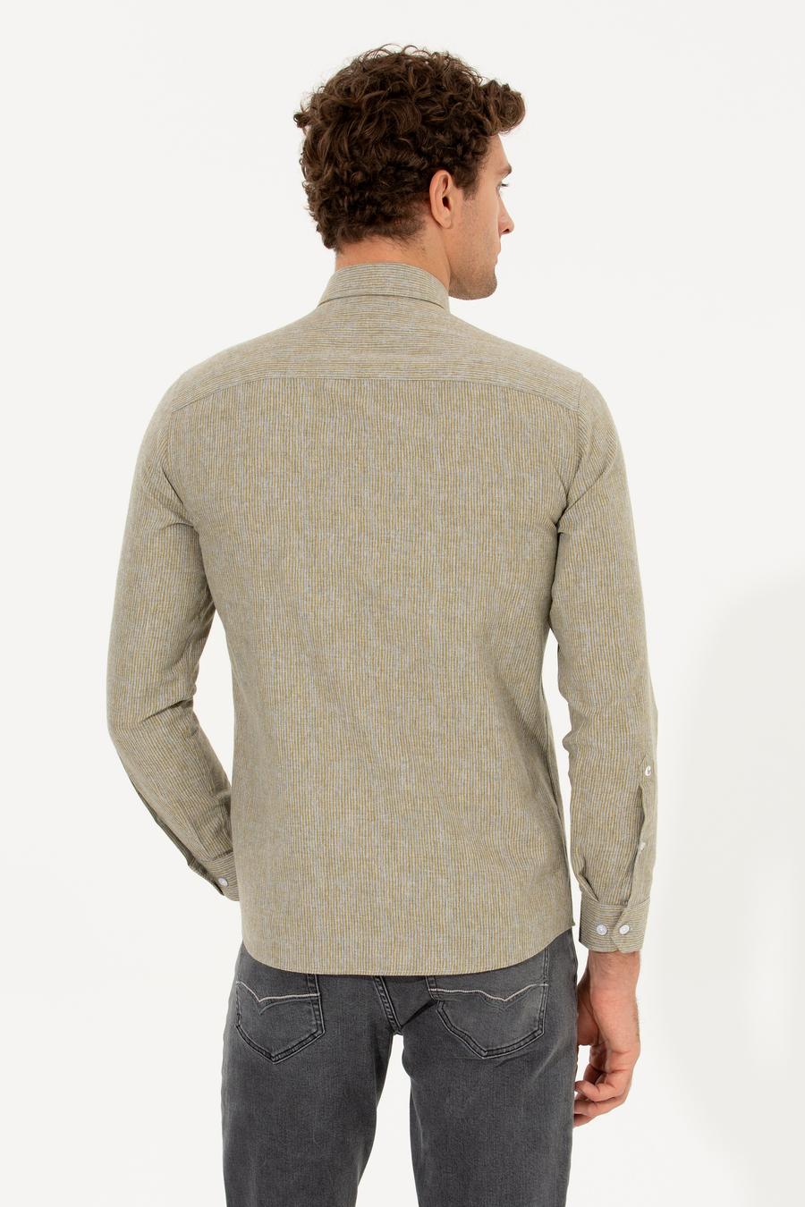 Hardal Slim Fit Uzun Kollu Gömlek - 50255618127