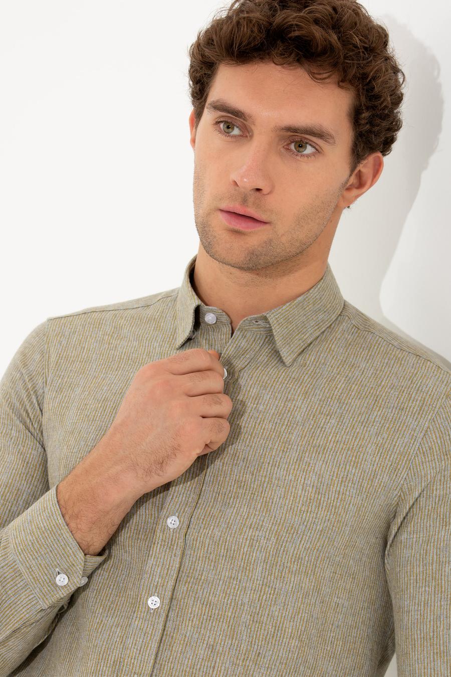 Hardal Slim Fit Uzun Kollu Gömlek - 50255618127