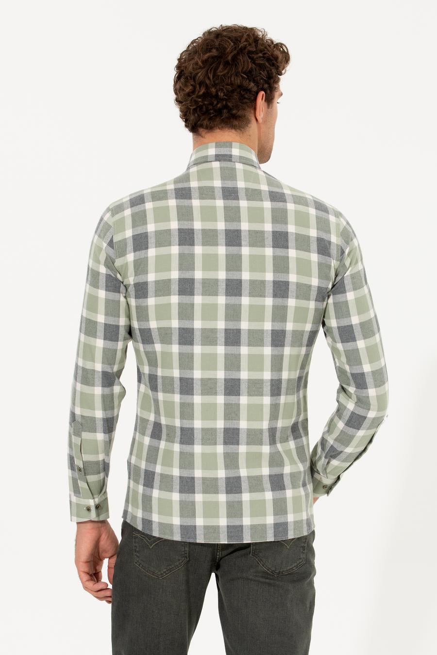 Yeşil Slim Fit Uzun Kollu Gömlek - 50256908020
