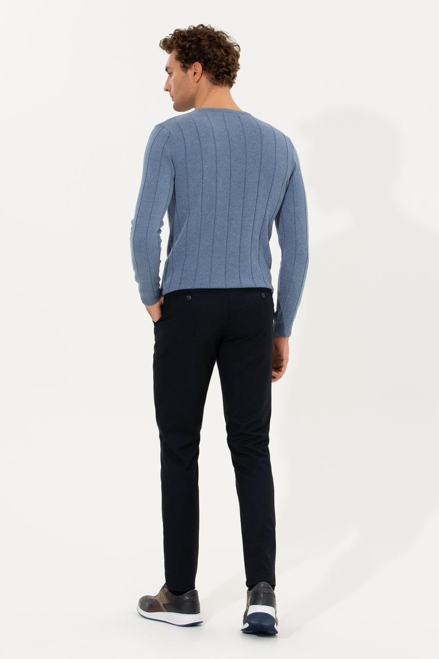 Lacivert Slim Fit Kanvas Pantolon - 50258499083