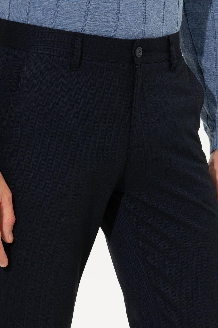 Lacivert Slim Fit Kanvas Pantolon - 50258499083