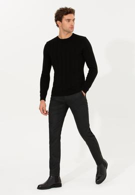 Siyah Slim Fit Kanvas Pantolon