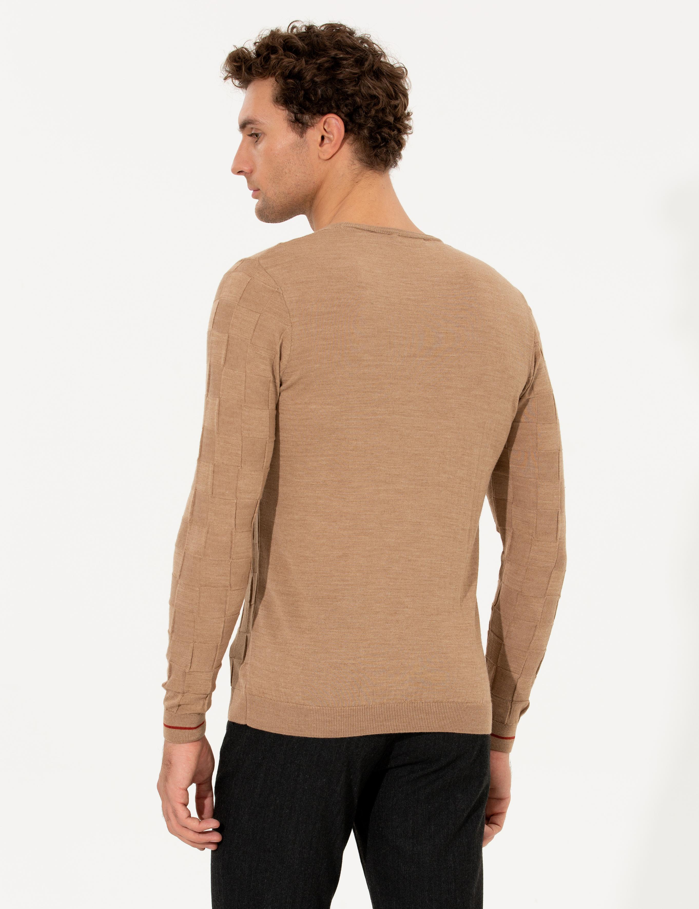 Camel Slim Fit Bisiklet Yaka Triko Kazak - 50258883016