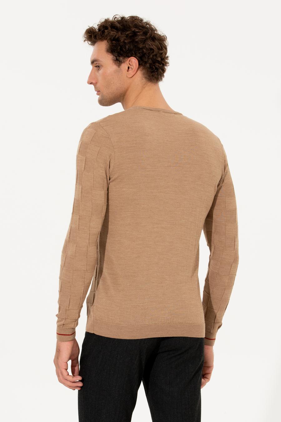 Camel Slim Fit Bisiklet Yaka Triko Kazak - 50258883016