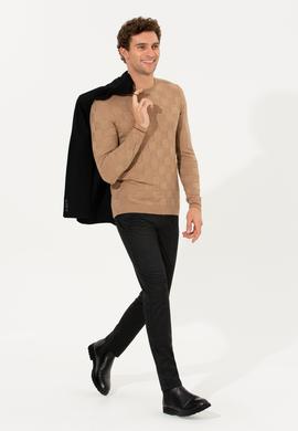 Camel Slim Fit Bisiklet Yaka Triko Kazak