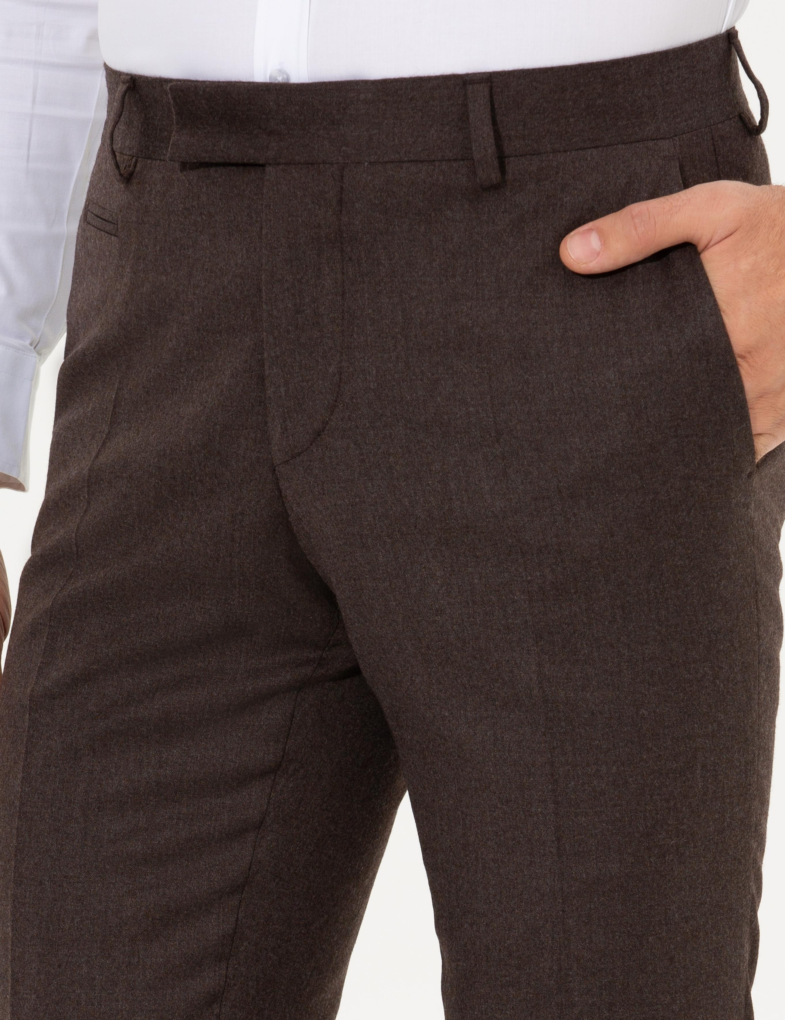 Kahverengi Slim Fit Kumaş Pantolon - 50259767040