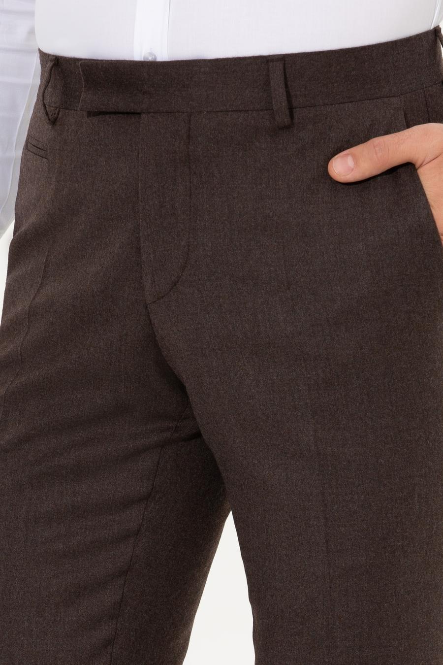Kahverengi Slim Fit Kumaş Pantolon - 50259767040