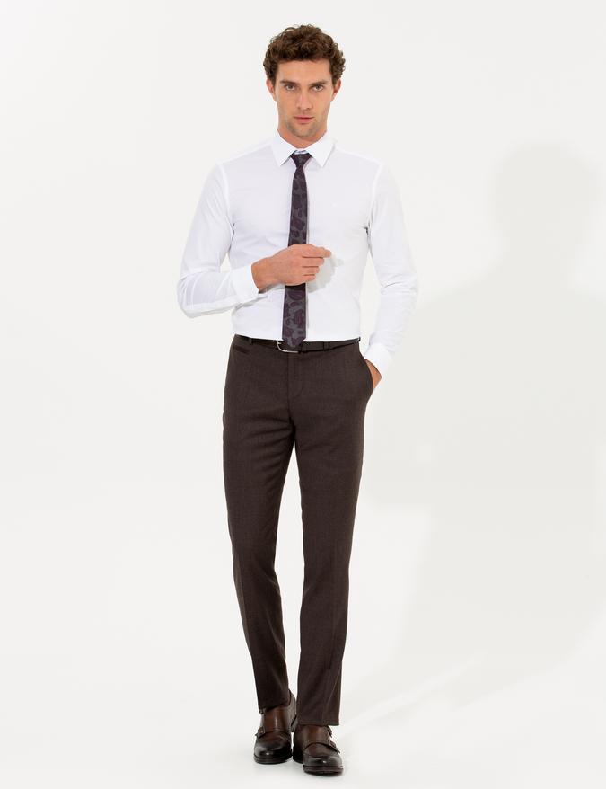 Kahverengi Slim Fit Kumaş Pantolon
