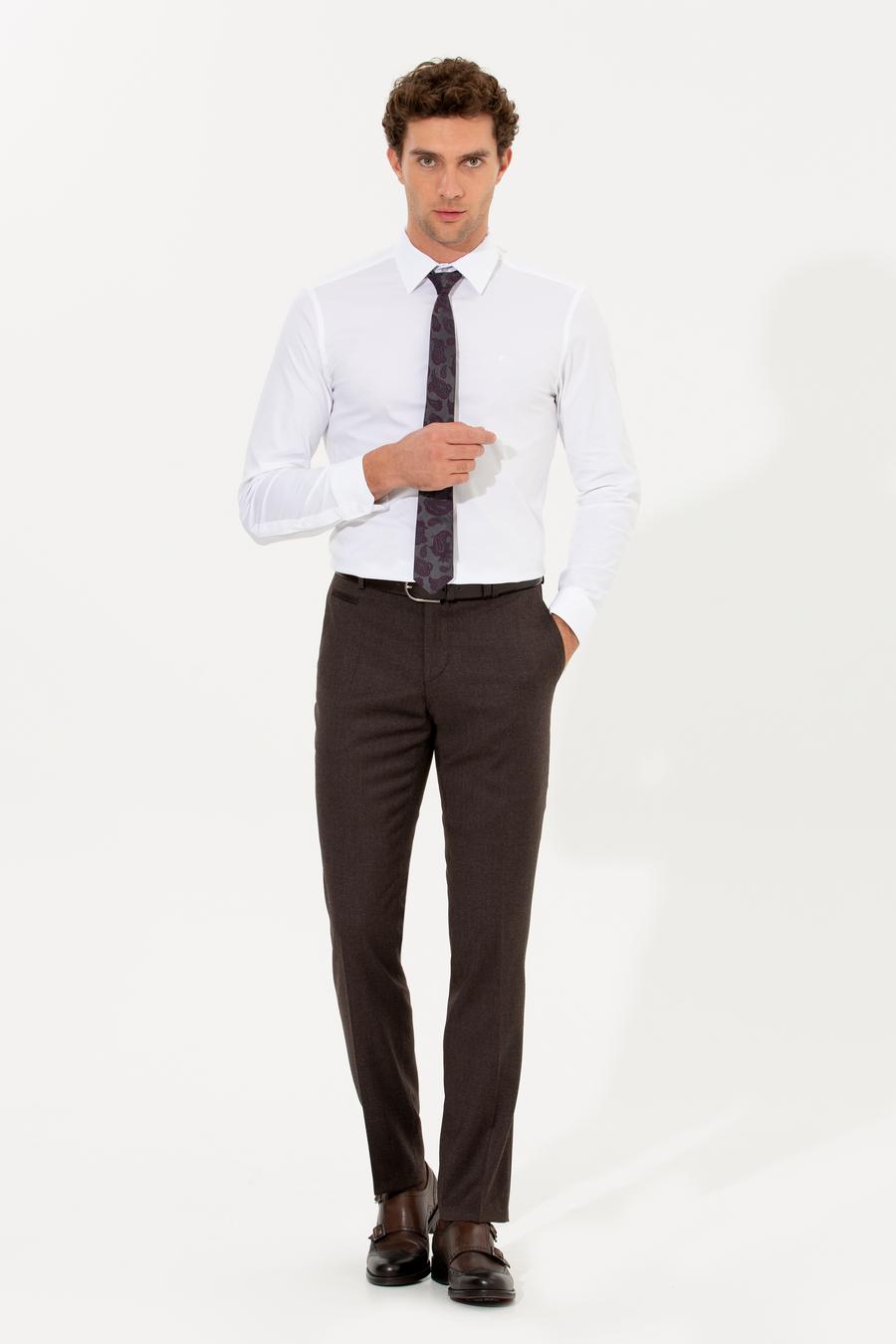 Kahverengi Slim Fit Kumaş Pantolon - 50259767040