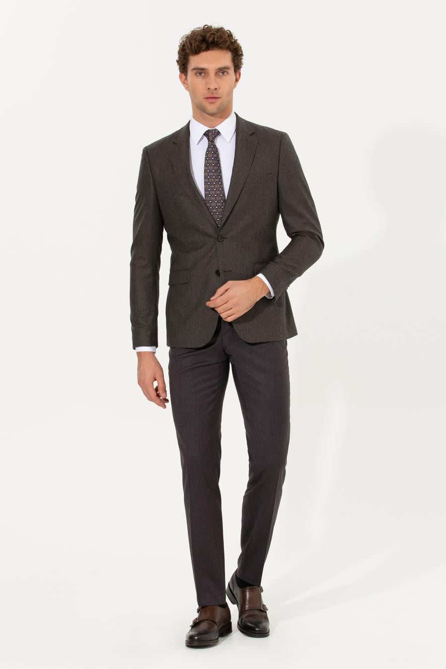 Bordo Slim Fit Kumaş Pantolon - 50259767308