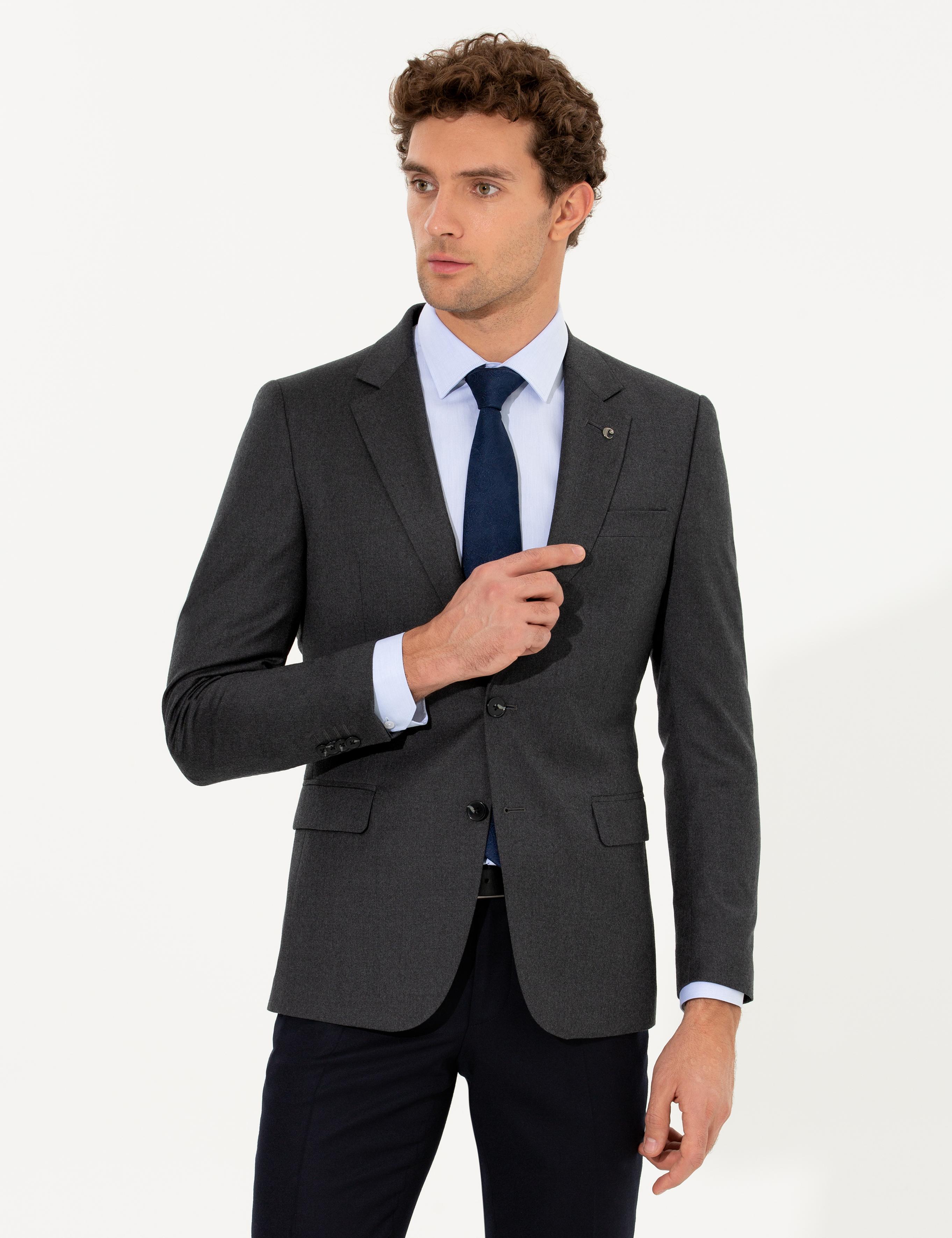 Antrasit Slim Fit Ceket - 50258858014