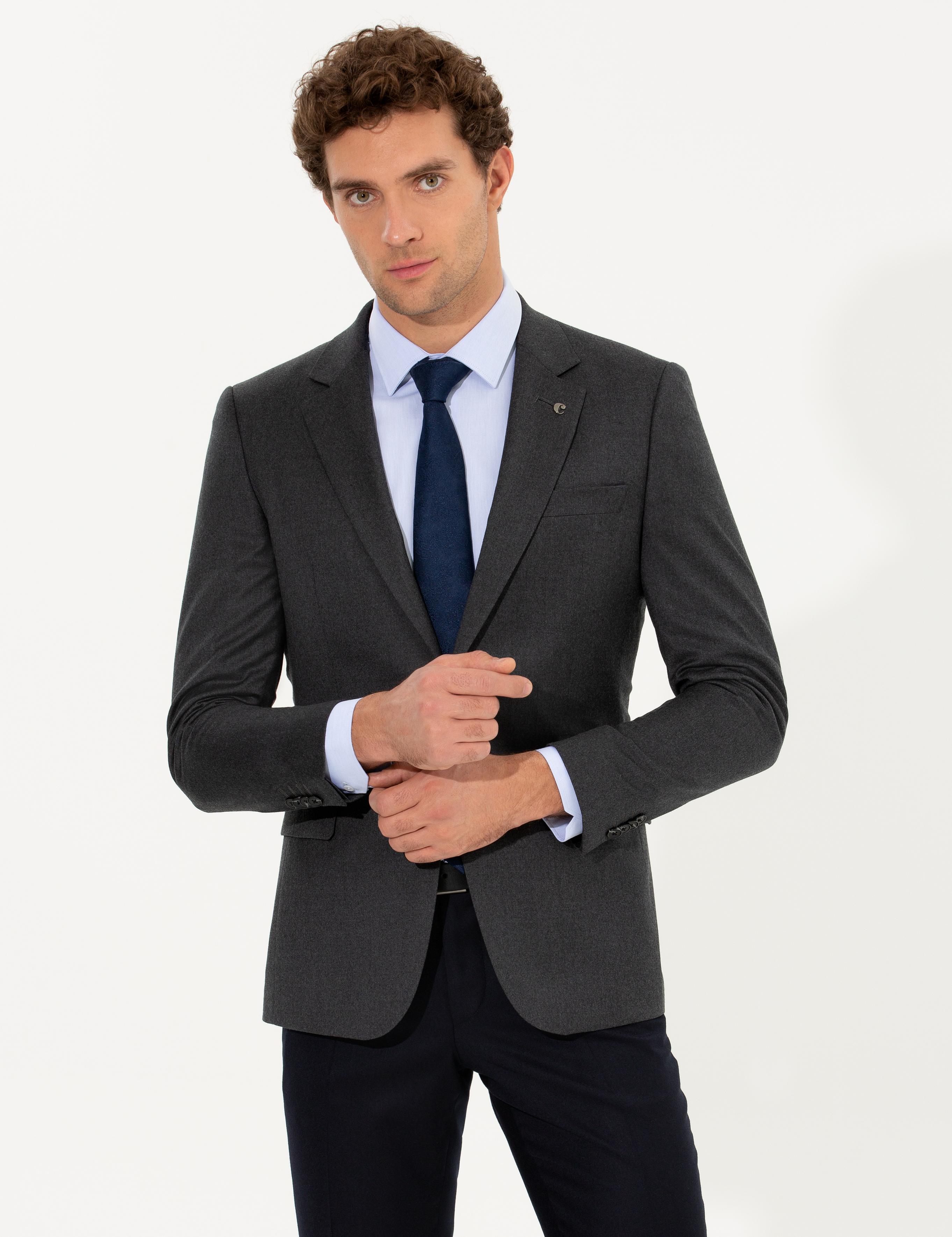 Antrasit Slim Fit Ceket - 50258858014