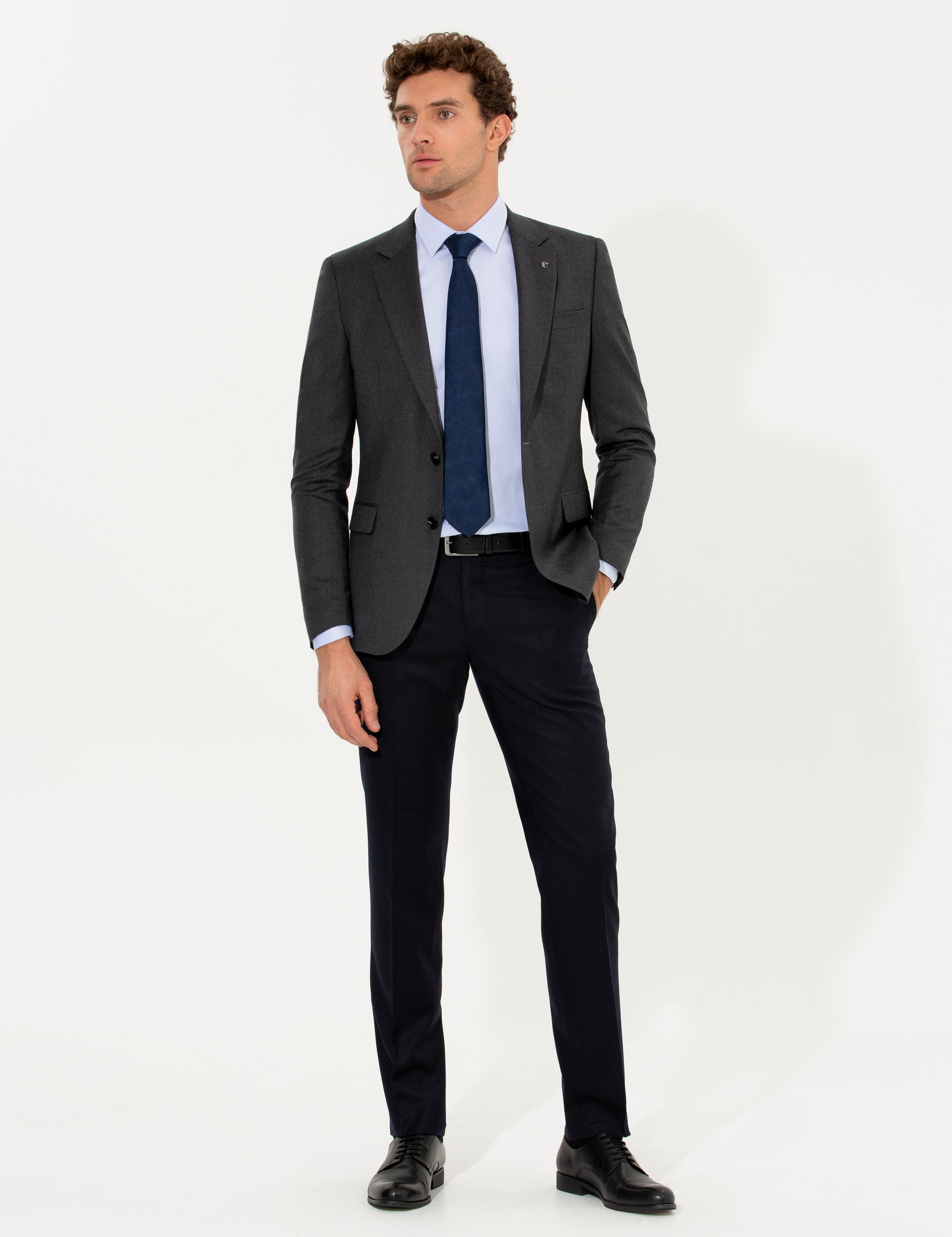 Antrasit Slim Fit Ceket - 50258858014