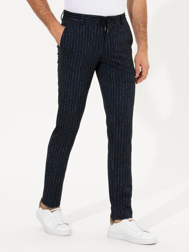 Lacivert Ekstra Slim Fit Klasik Pantolon