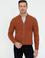Kiremit Slim Fit Dik Yaka Triko Hırka