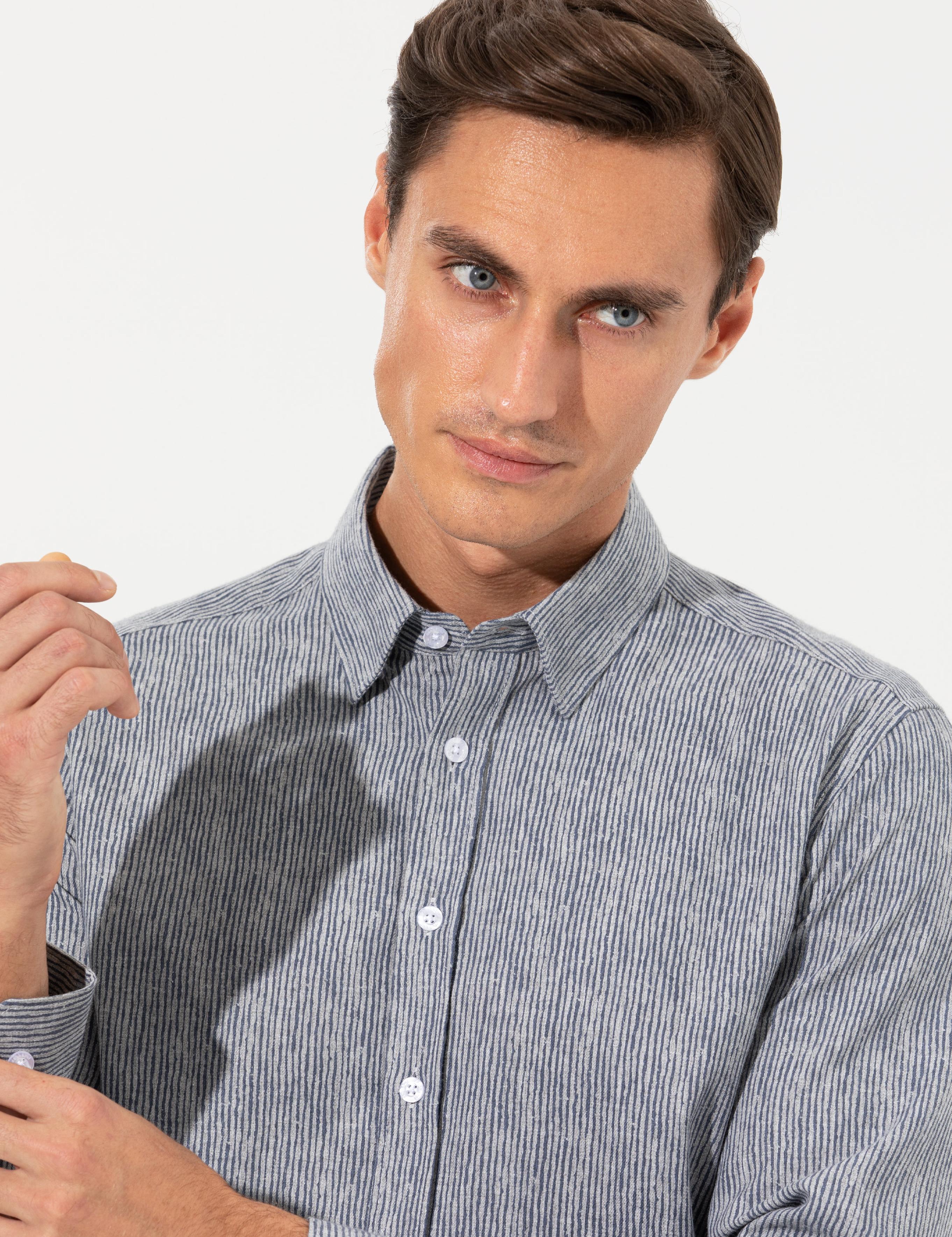 Lacivert Slim Fit Uzun Kollu Gömlek - 50255618115
