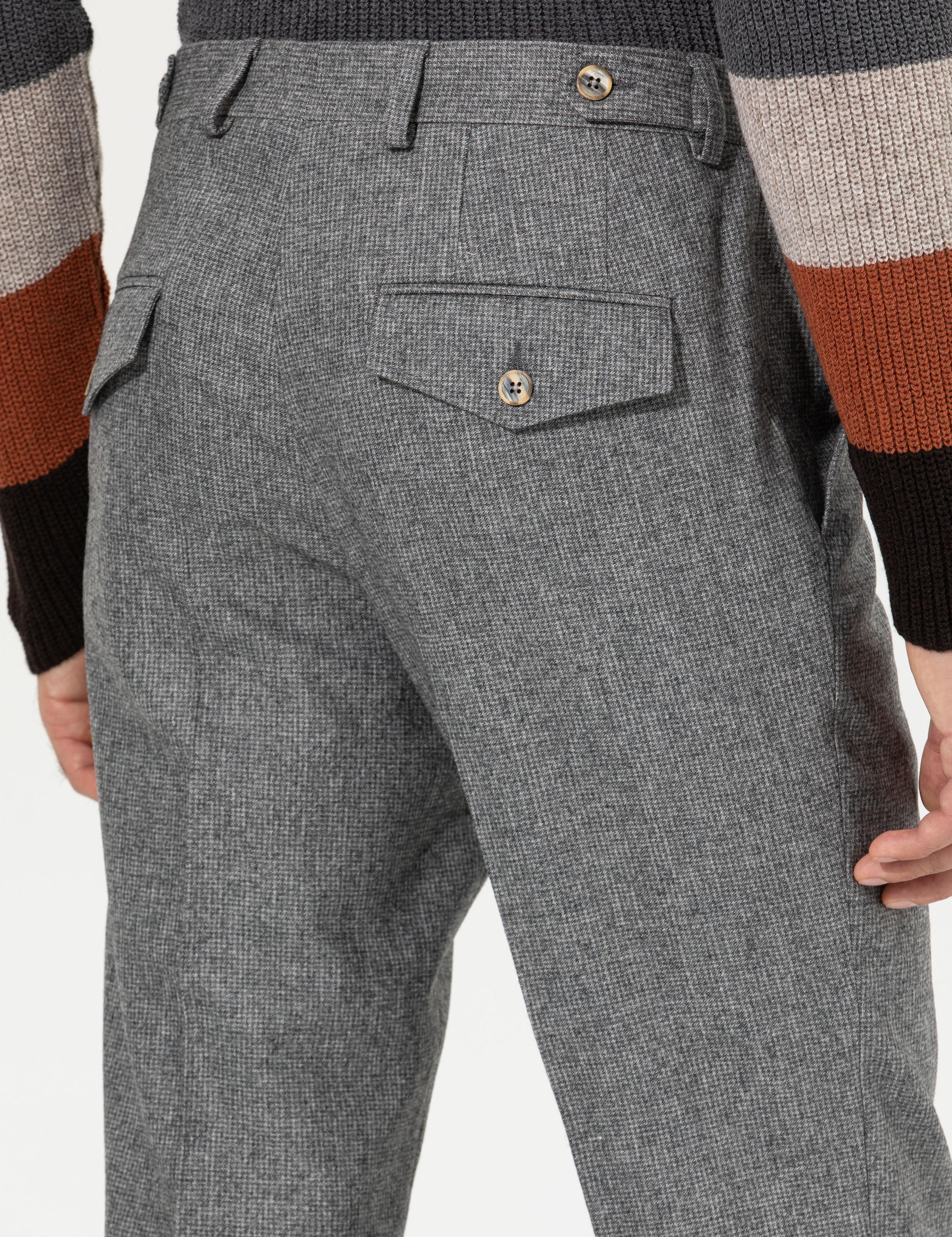 Antrasit Slim Fit Mikro Desenli Yün Karışımlı Kumaş Pantolon - 50255517015