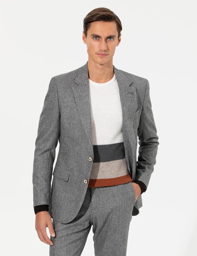 Antrasit Slim Fit Ceket