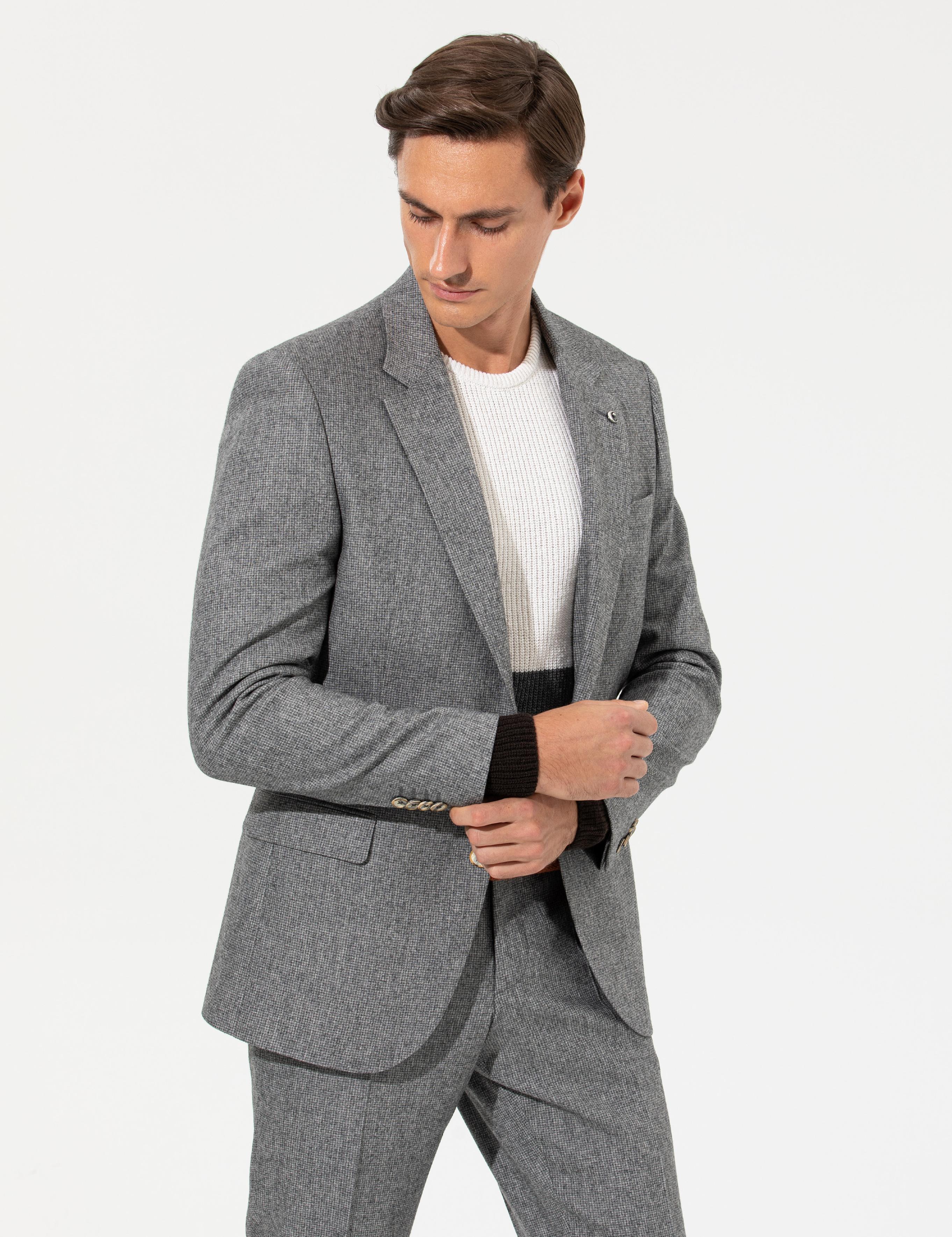 Antrasit Slim Fit Ceket - 50255909008