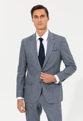 İndigo Slim Fit Yün Karışımlı Kazayağı Ceket