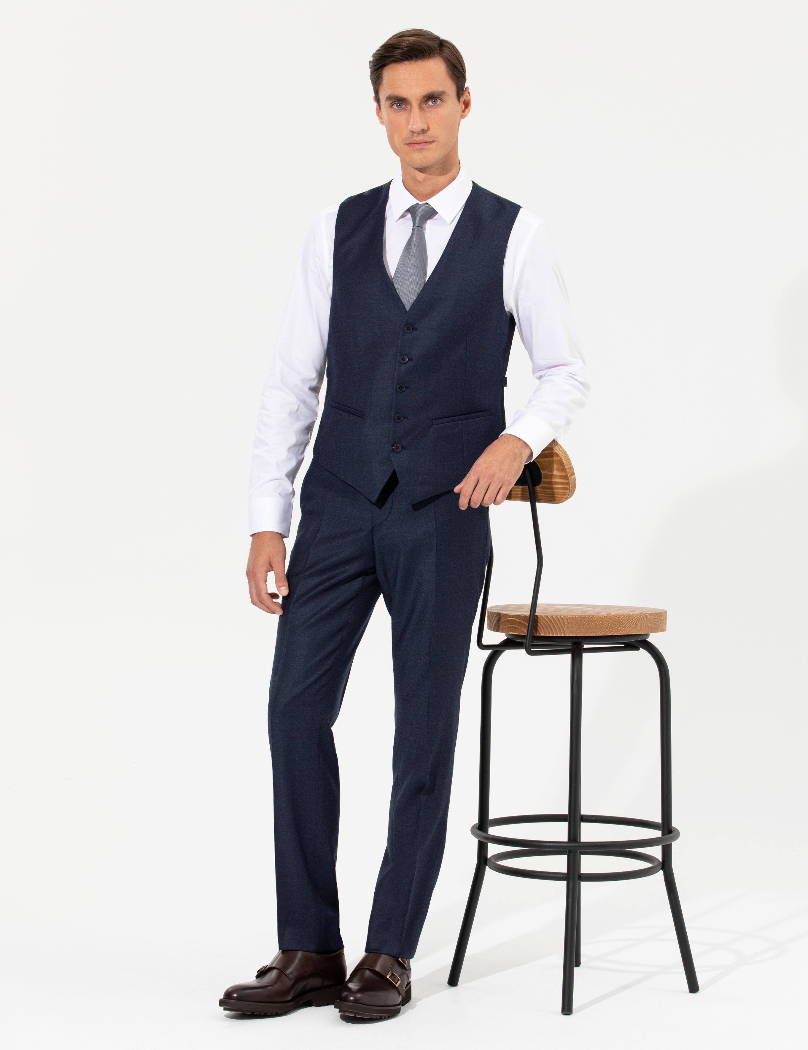 Lacivert Slim Fit Yelek - 50257927006