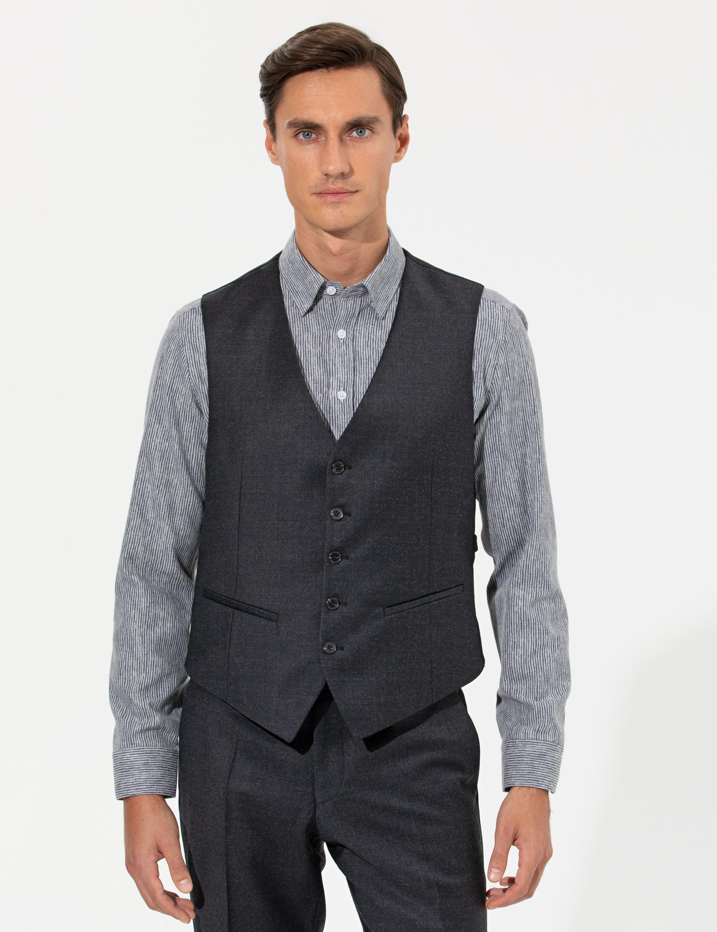 Siyah Slim Fit Yelek - 50257927016