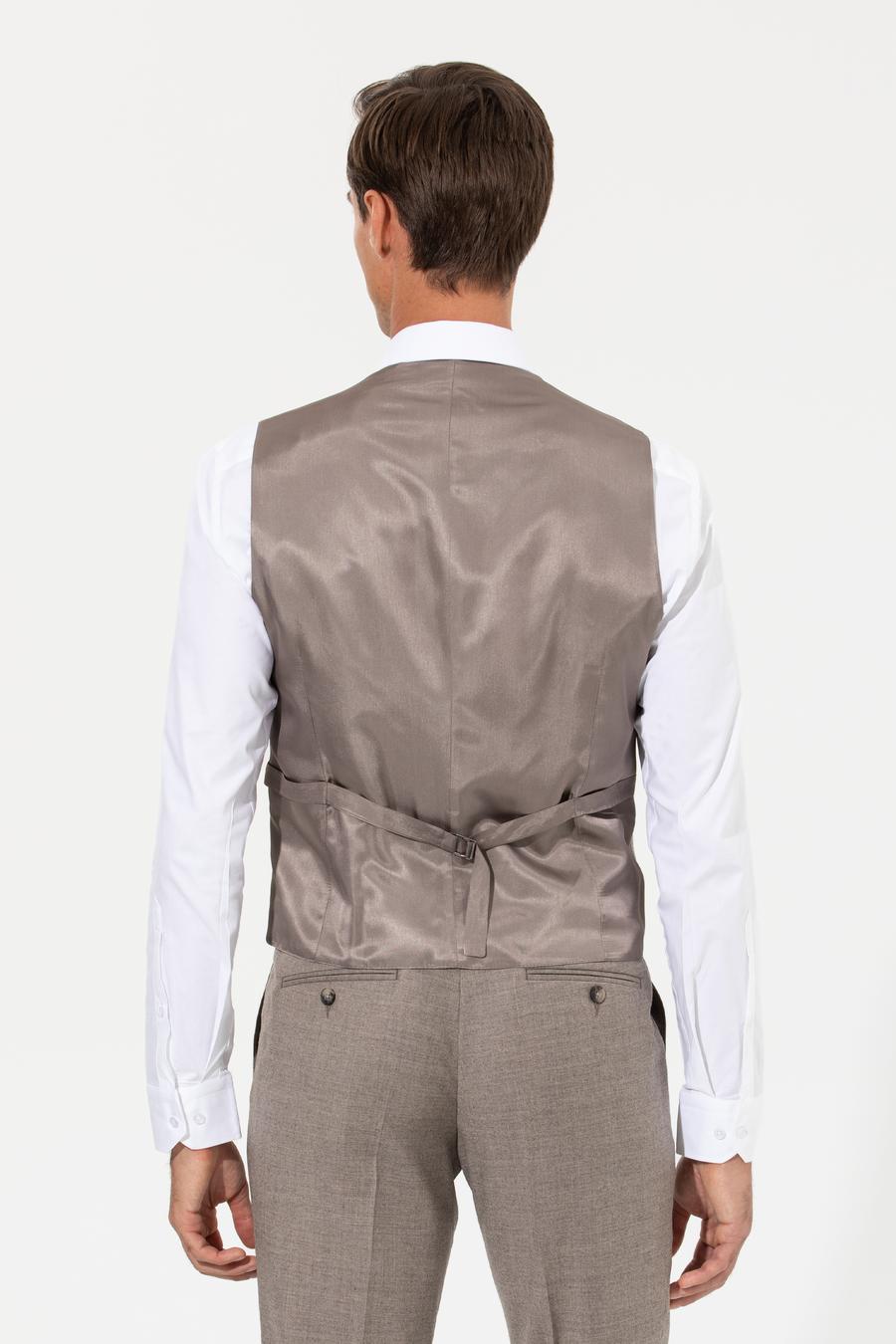 Bej Slim Fit Yelek - 50257927039